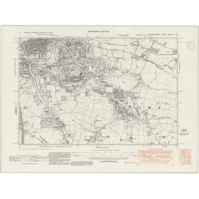 1938 Map of Leicestershire XXXVII.NE, 1947 Print
