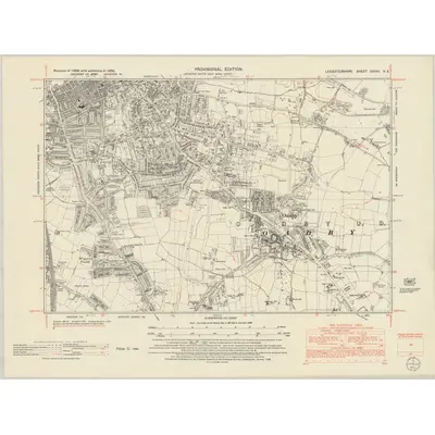 1950 Map of Leicestershire XXXVII.NE, 1952 Print