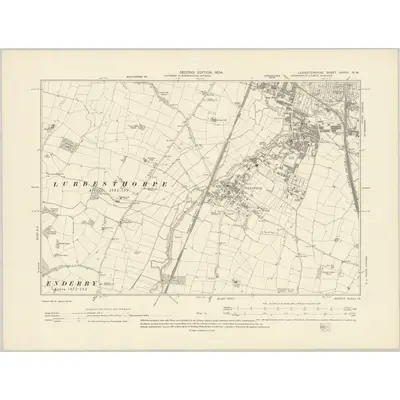 1901 Map of Leicestershire XXXVII.NW, 1904 Print