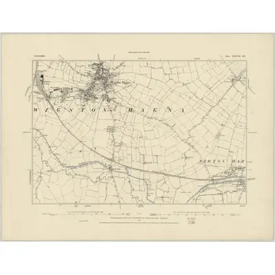 1885 Map of Leicestershire XXXVII.SE, 1886 Print