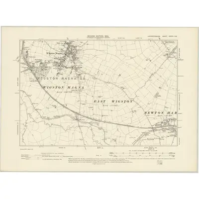 1902 Map of Leicestershire XXXVII.SE, 1904 Print