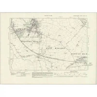 1928 Map of Leicestershire XXXVII.SE, 1930 Print