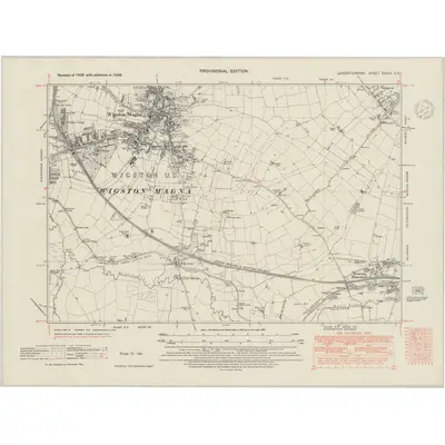 1938 Map of Leicestershire XXXVII.SE, 1948 Print