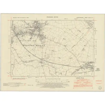 1950 Map of Leicestershire XXXVII.SE, 1952 Print
