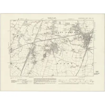 1928 Map of Leicestershire XXXVII.SW, 1931 Print