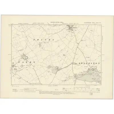 1902 Map of Leicestershire XXXVIII.NE, 1904 Print