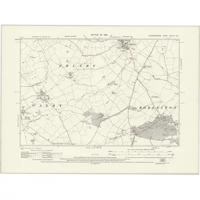 1928 Map of Leicestershire XXXVIII.NE, 1930 Print
