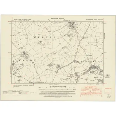 1950 Map of Leicestershire XXXVIII.NE, 1952 Print