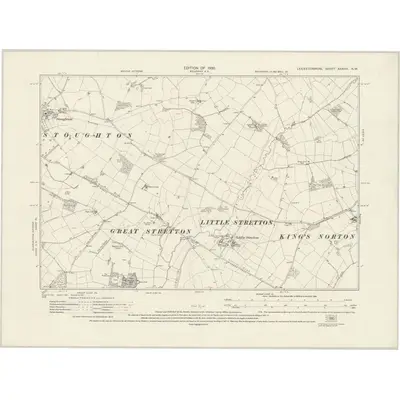 1928 Map of Leicestershire XXXVIII.NW, 1930 Print