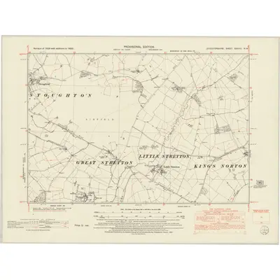 1950 Map of Leicestershire XXXVIII.NW, 1952 Print