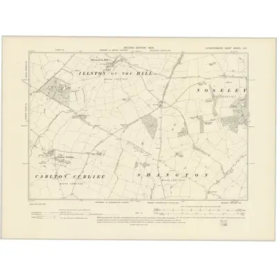 1902 Map of Leicestershire XXXVIII.SE, 1904 Print