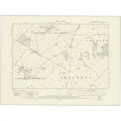 1928 Map of Leicestershire XXXVIII.SE, 1930 Print