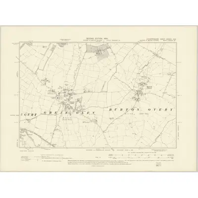 1902 Map of Leicestershire XXXVIII.SW, 1904 Print
