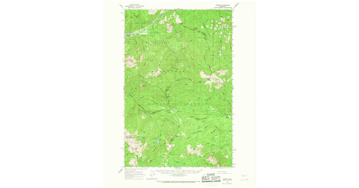 Lester Location Map 1962 Map of Lester, King County, WA — High-Res, 1968 Print #2 | Pastmaps