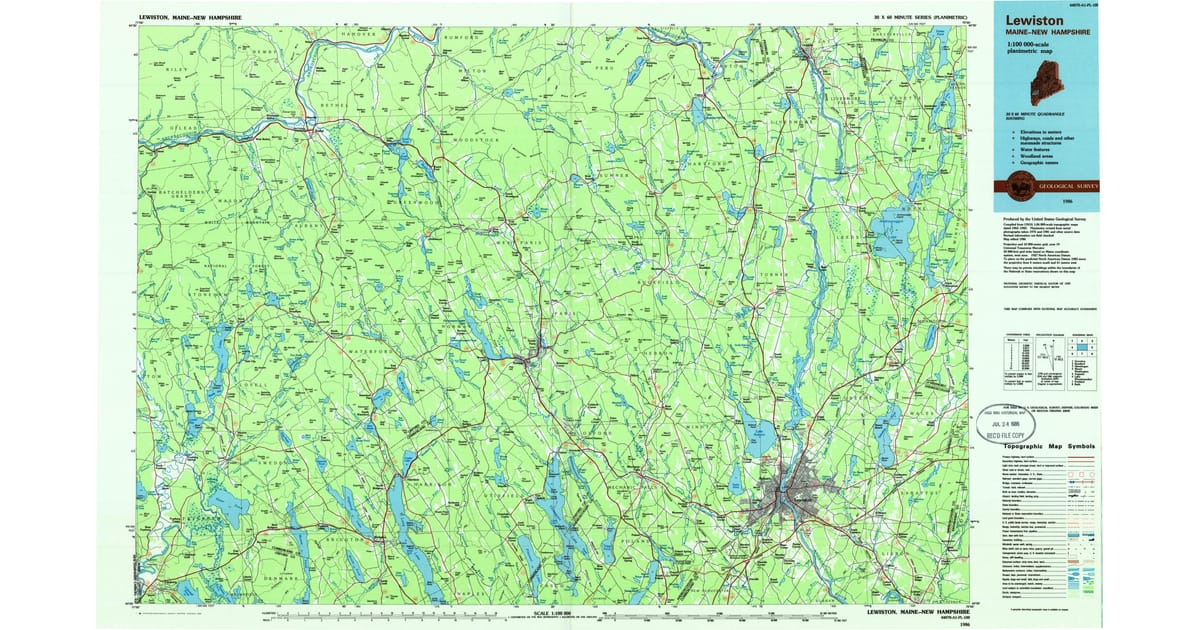 1980s Maps of Lovell ME Pastmaps - Lewiston Oxford County Me Usgs Topo 1986 Og 1200x630 