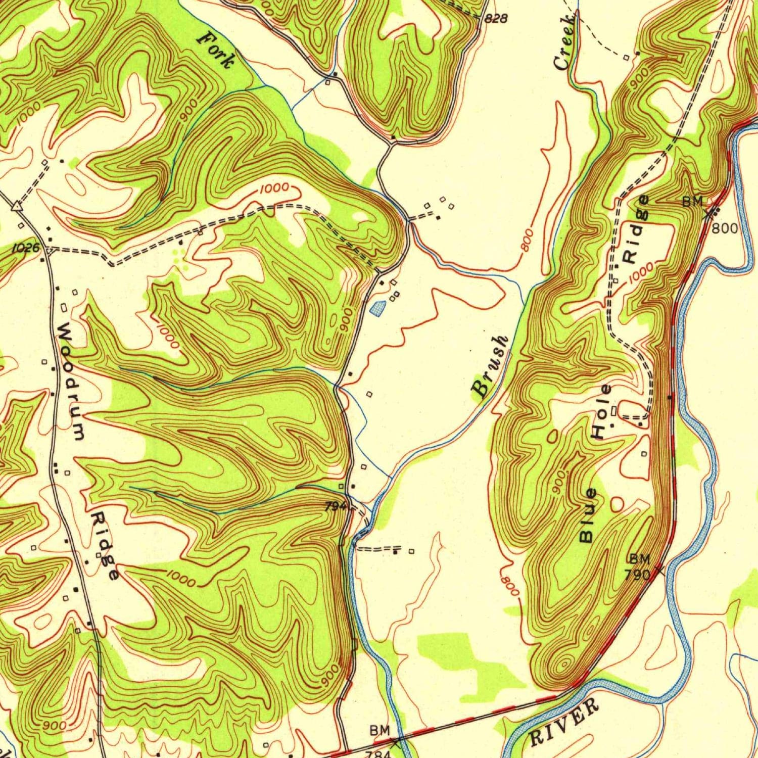 Physical Map Of Casey County