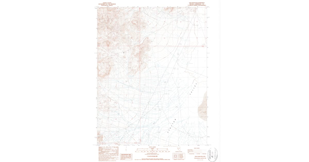 1987 Map of Lida Wash NW, Esmeralda County, NV — High-Res | Pastmaps