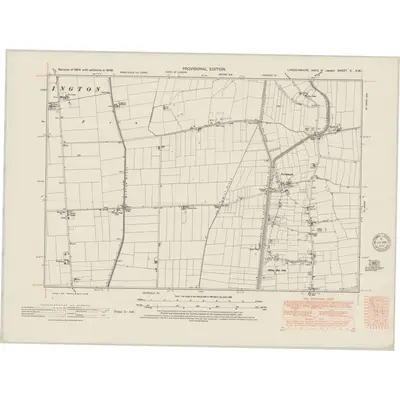 1948 Map of Lincolnshire C.NW, 1951 Print