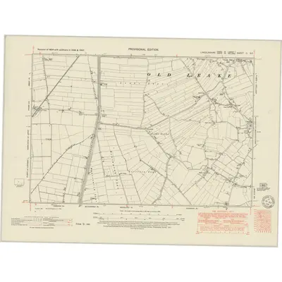 1946 Map of Lincolnshire C.SE, 1951 Print