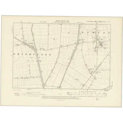 1904 Map of Lincolnshire C.SW, 1906 Print