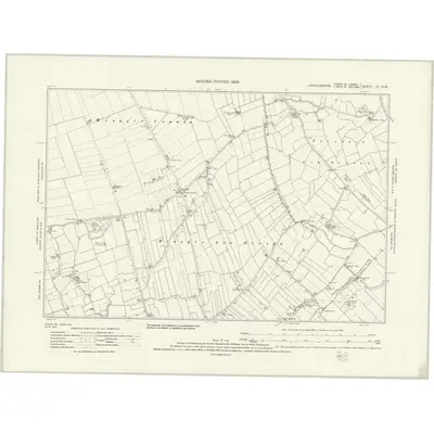 1904 Map of Lincolnshire CI.NW, 1931 Print