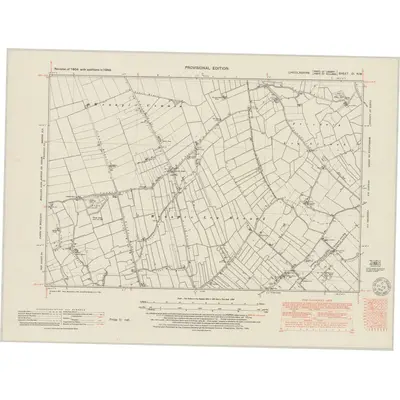 1948 Map of Lincolnshire CI.NW, 1951 Print