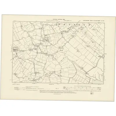 1904 Map of Lincolnshire CI.SW, 1906 Print