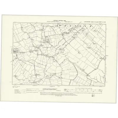 1904 Map of Lincolnshire CI.SW, 1931 Print