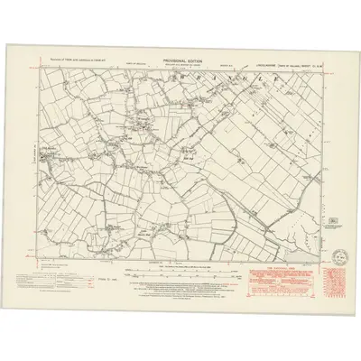 1946 Map of Lincolnshire CI.SW, 1951 Print