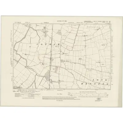 1915 Map of Lincolnshire CIII.NE, 1922 Print