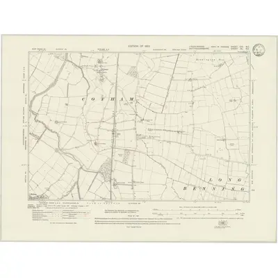 1915 Map of Lincolnshire CIII.NE, 1933 Print