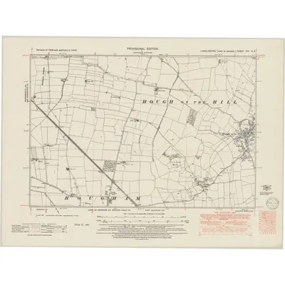 1946 Map of Lincolnshire CIV.NE, 1950 Print