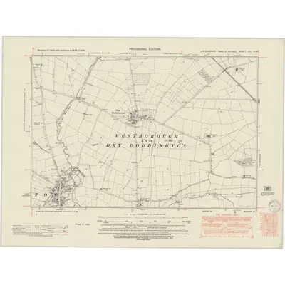 1946 Map of Lincolnshire CIV.NW, 1950 Print