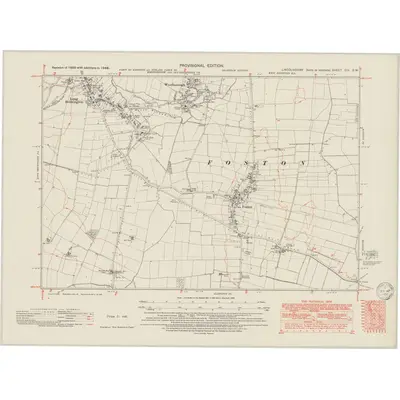 1946 Map of Lincolnshire CIV.SW, 1950 Print