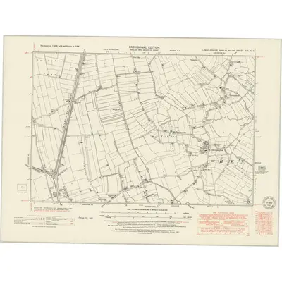 1947 Map of Lincolnshire CIX.NE, 1951 Print