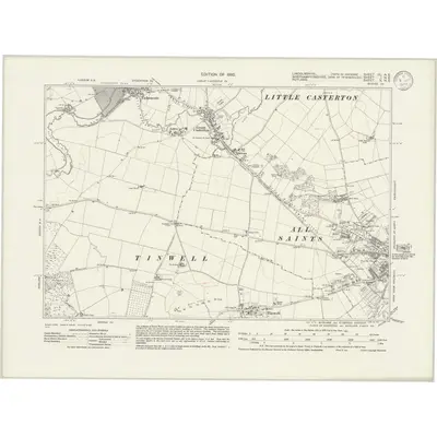 1928 Map of Lincolnshire CL.NE, 1932 Print