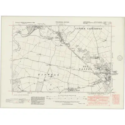 1938 Map of Lincolnshire CL.NE, 1947 Print