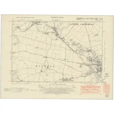 1950 Map of Lincolnshire CL.NE, 1951 Print