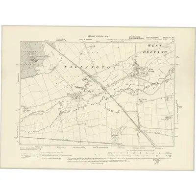 1903 Map of Lincolnshire CLI.NE, 1904 Print