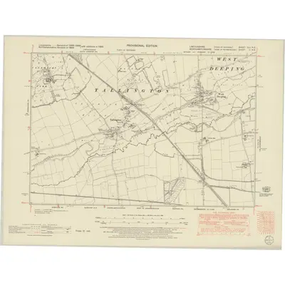 1950 Map of Lincolnshire CLI.NE, 1952 Print