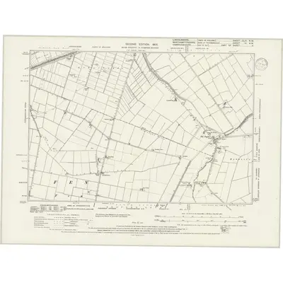 1899 Map of Lincolnshire CLIII.NW, 1938 Print