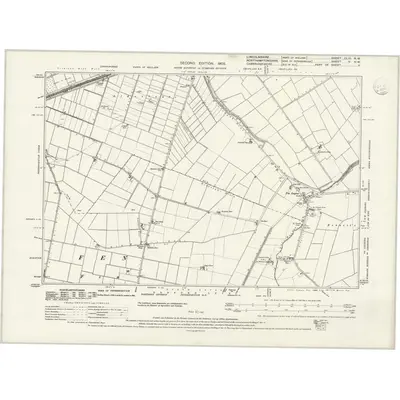 1899 Map of Lincolnshire CLIII.NW, 1939 Print