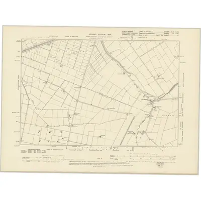 1900 Map of Lincolnshire CLIII.NW, 1904 Print