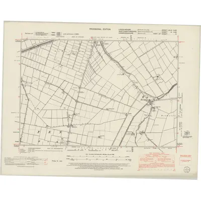 1950 Map of Lincolnshire CLIII.NW, 1952 Print