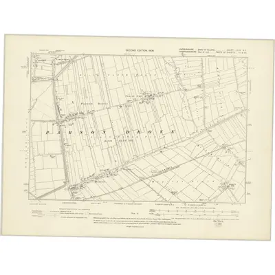 1900 Map of Lincolnshire CLIV.NE+K703, 1906 Print
