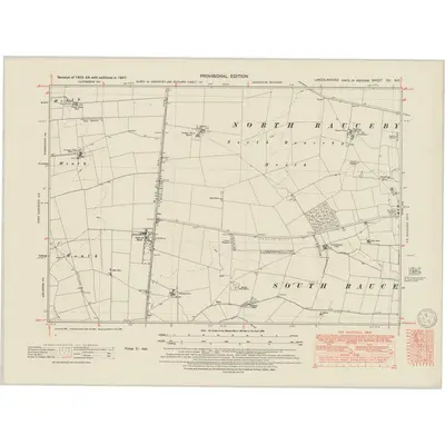 1947 Map of Lincolnshire CV.NE, 1950 Print
