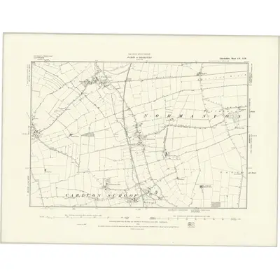 1887 Map of Lincolnshire CV.NW, 1888 Print