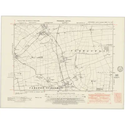1946 Map of Lincolnshire CV.NW, 1951 Print