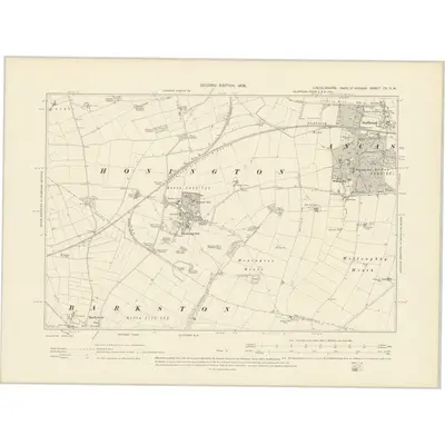 1903 Map of Lincolnshire CV.SW, 1906 Print