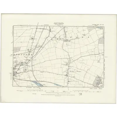 1887 Map of Lincolnshire CVI.NE, 1888 Print